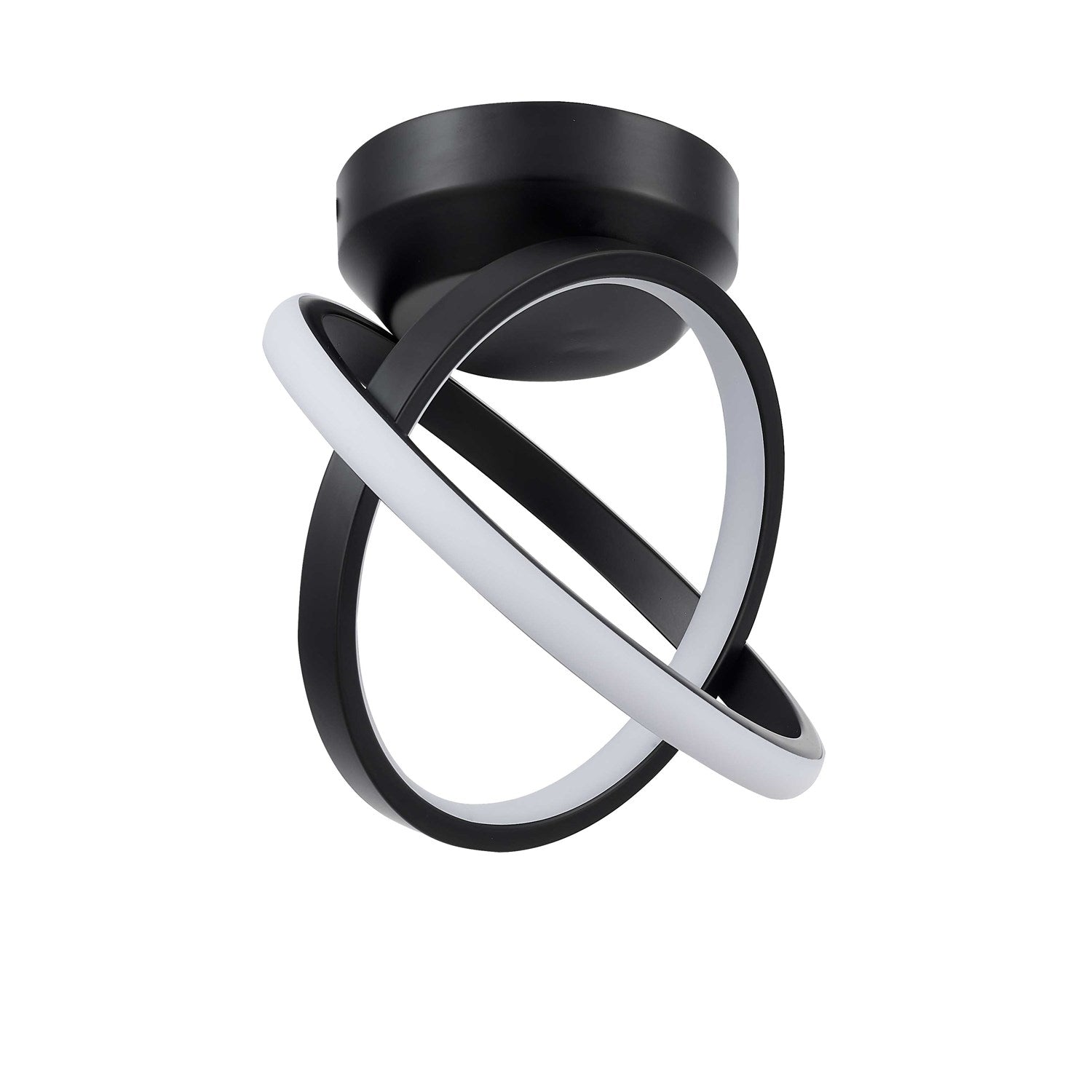 20W Semi-Flush, Matte Black W/ White Silicone Diffuser by Dainolite