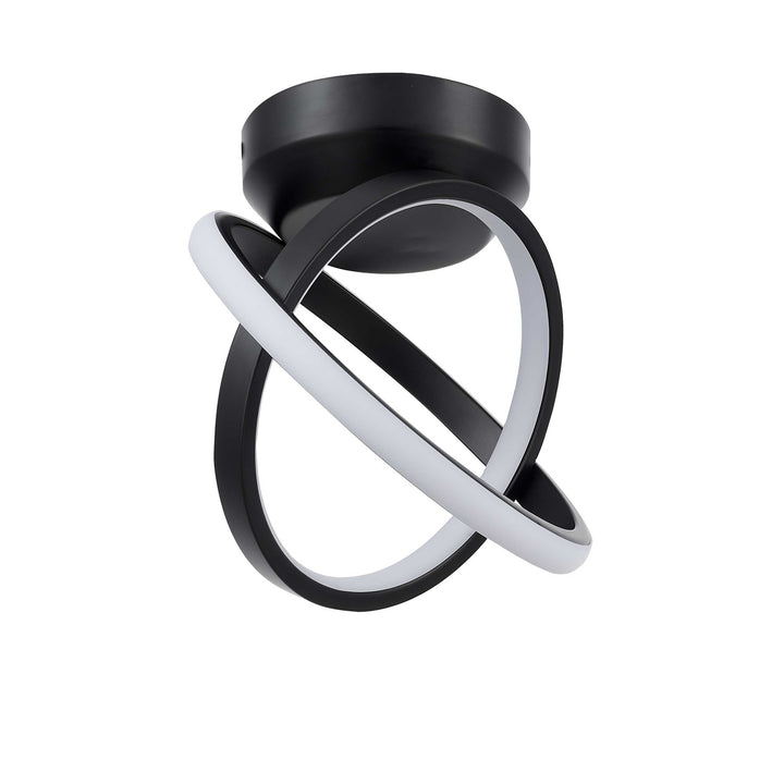 20W Semi-Flush, Matte Black W/ White Silicone Diffuser by Dainolite