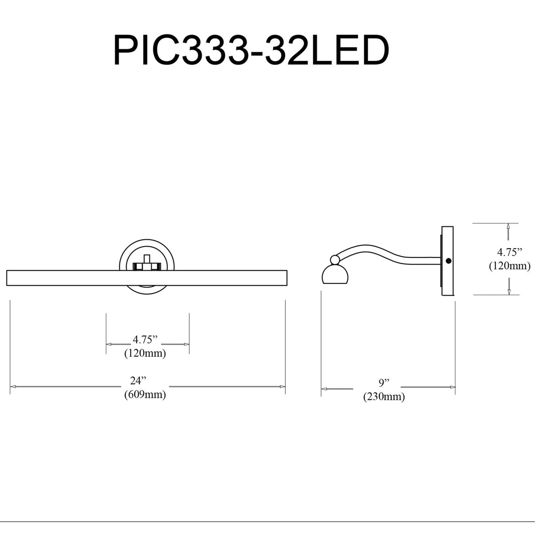 40W Aged Brass Picture Light