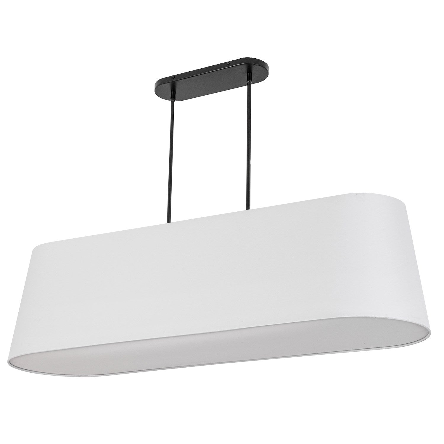 4 Light Horizontal Pendant In Matte Black W/ White Shade by Dainolite