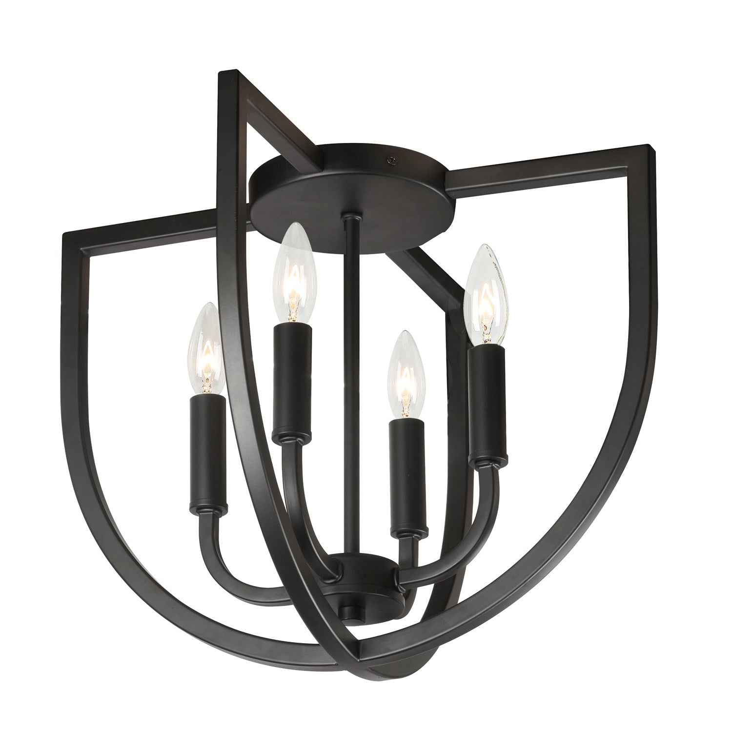 4 Light Flush Mount In Matte Black by Dainolite