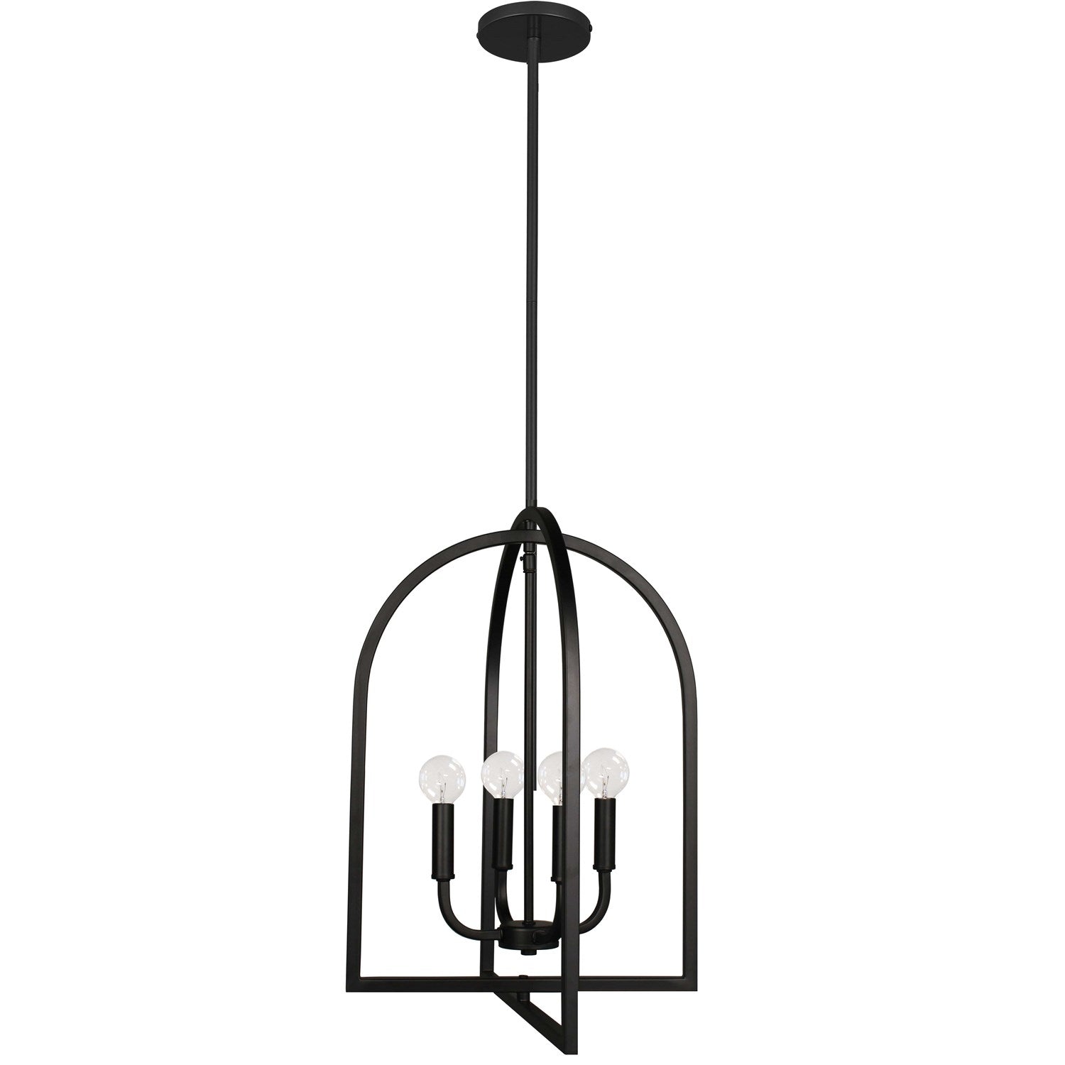 4 Light Incandescent Pendant Matte Black by Dainolite