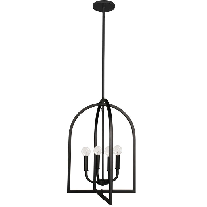 4 Light Incandescent Pendant Matte Black by Dainolite