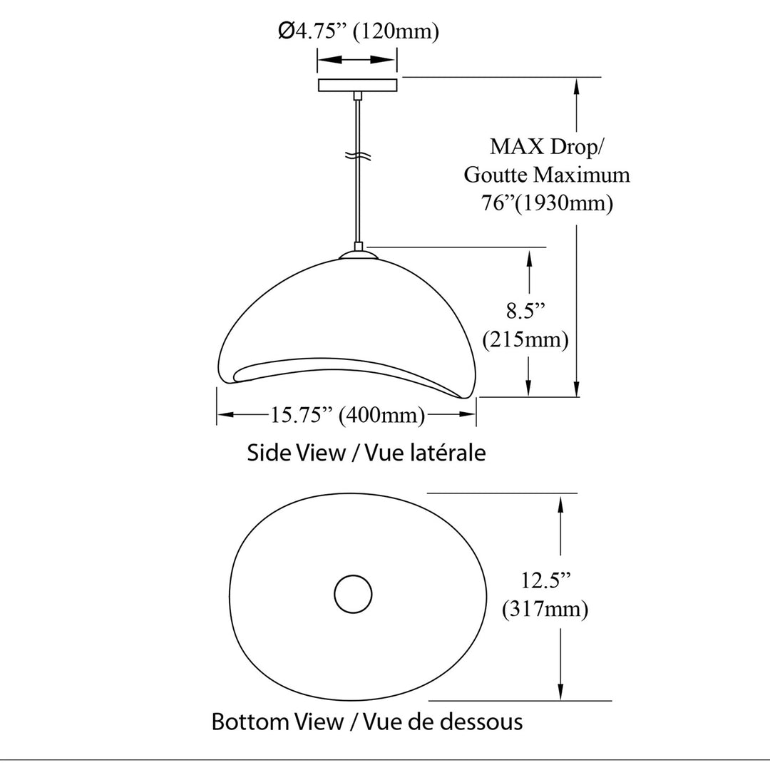 1 Light Halogen Pendant, Matte Black