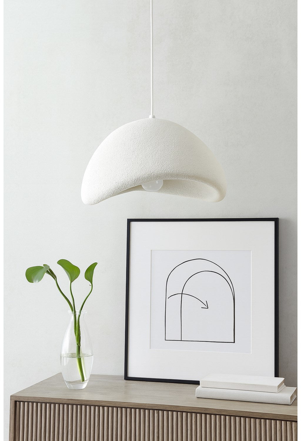 1 Light Pendant In Matte Linen