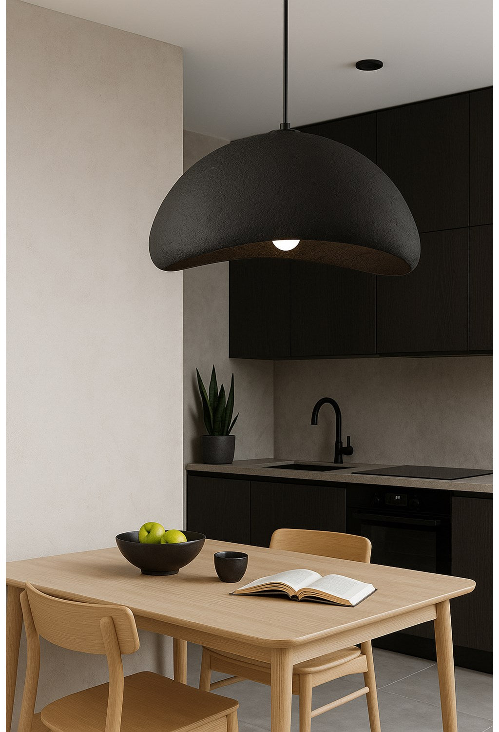 1 Light Pendant In Matte Black