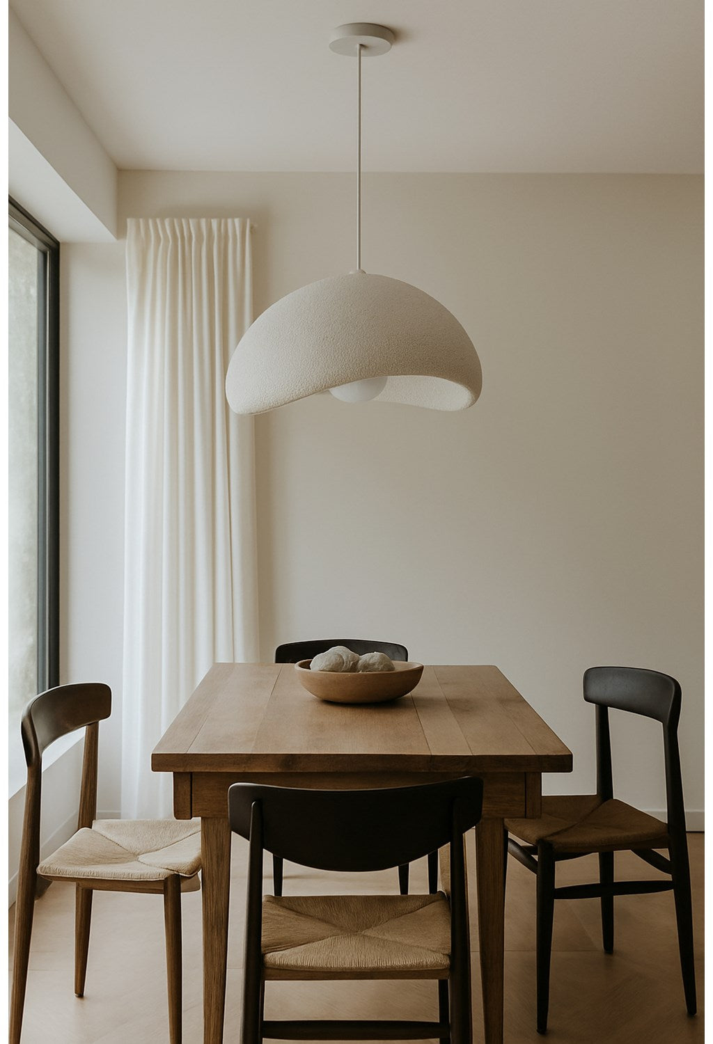 1 Light Pendant In Matte Linen