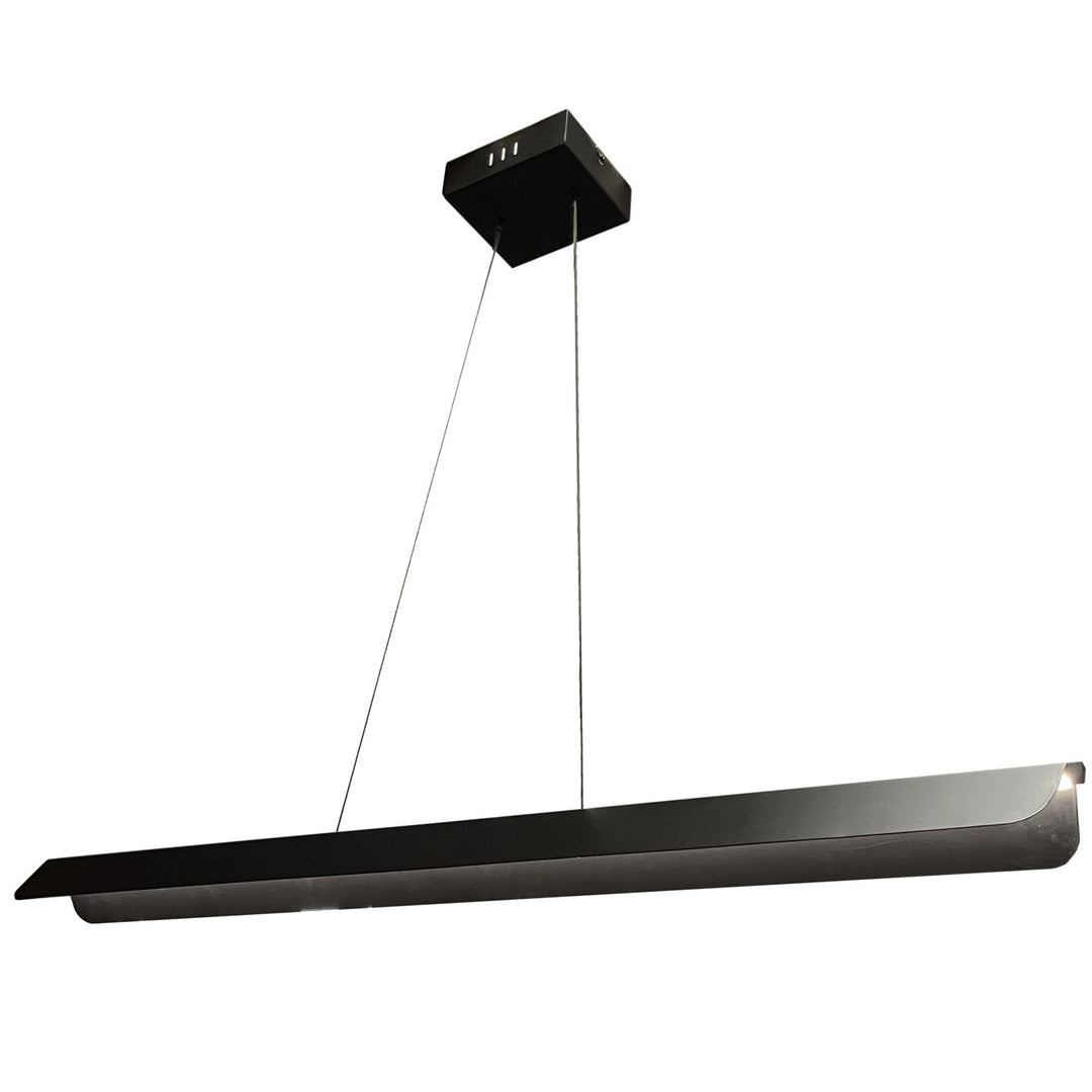 30W Pendant Matte Black With Metal Shade by Dainolite