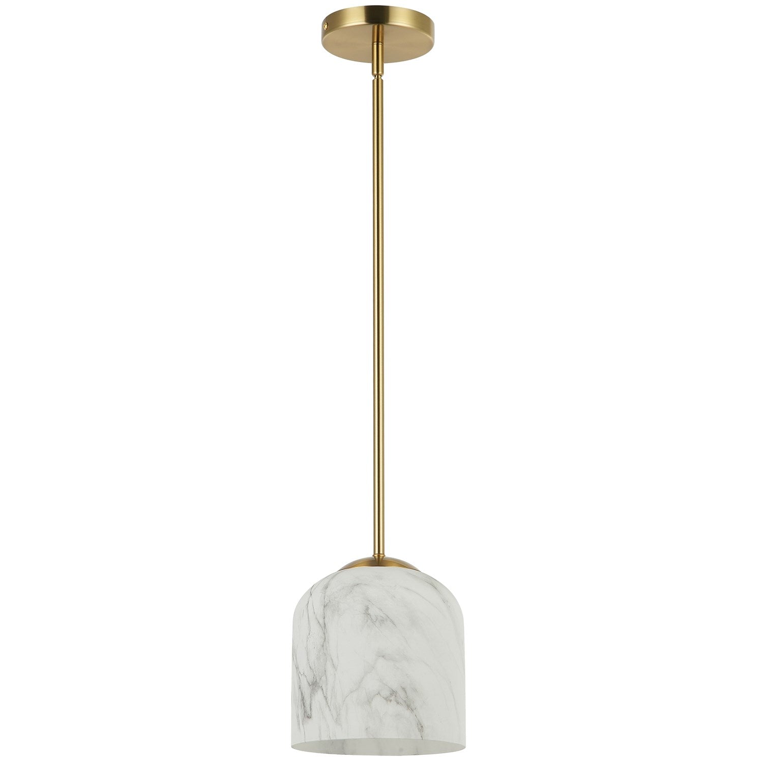 1 Light Pendant In Aged Brass W/ Alabaster Glass by Dainolite