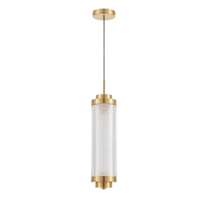 16W Pendant In Aged Brass W/ Clear Acrylic Diffuser by Dainolite