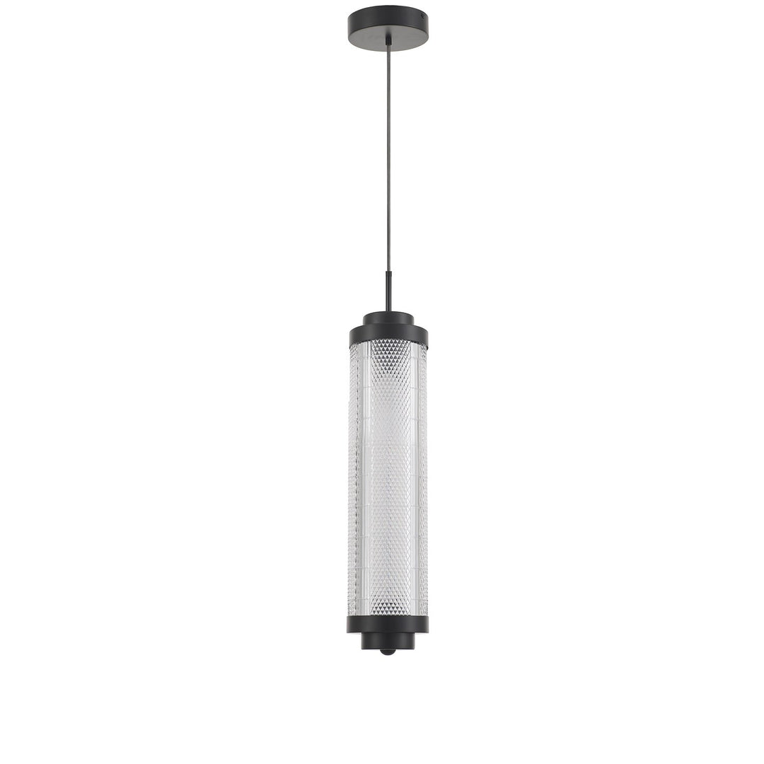 16W Pendant In Matte Black W/ Clear Acrylic Diffuser by Dainolite