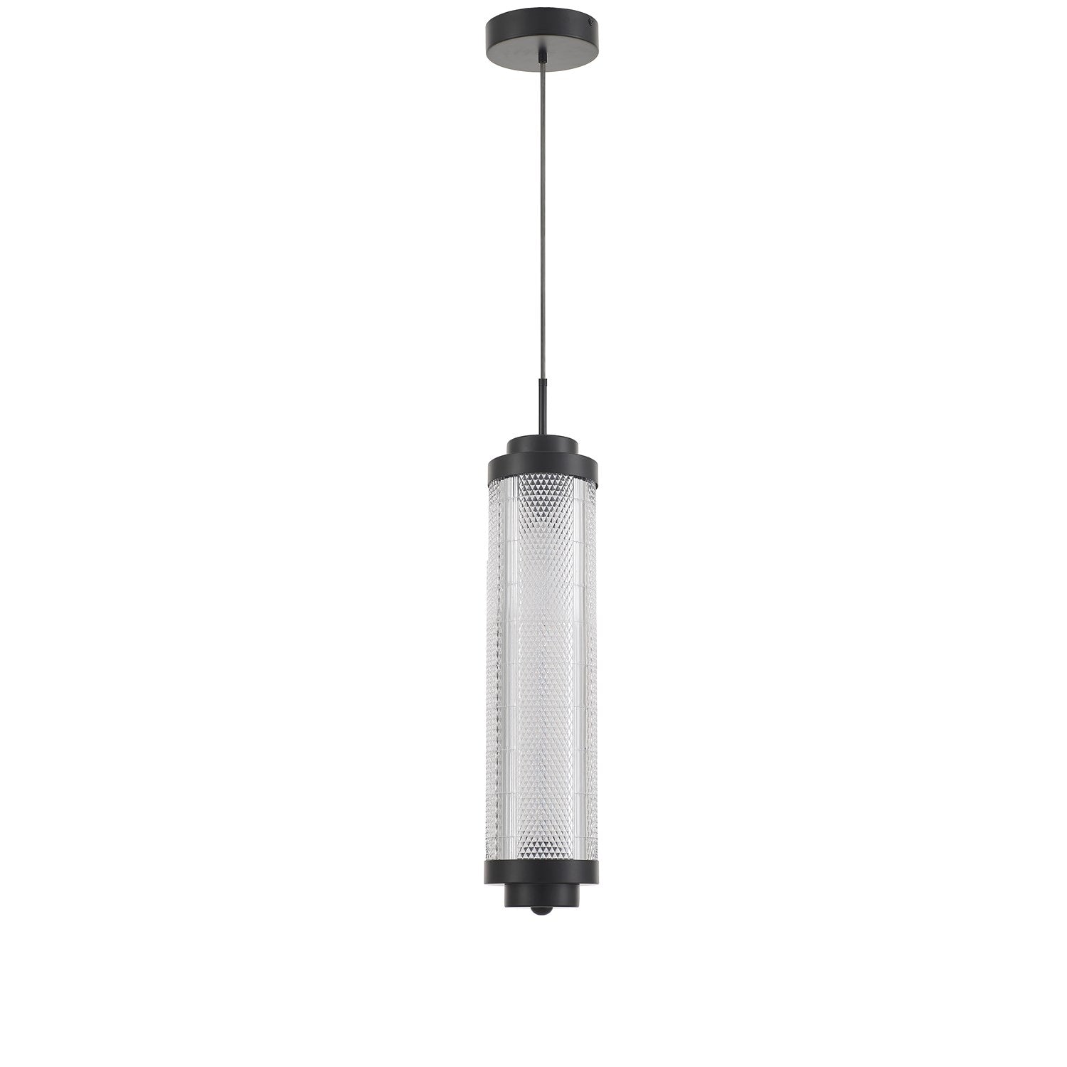 16W Pendant In Matte Black W/ Clear Acrylic Diffuser by Dainolite