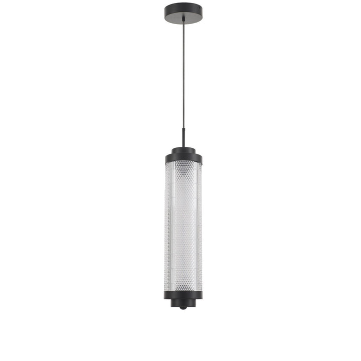 16W Pendant In Matte Black W/ Clear Acrylic Diffuser by Dainolite