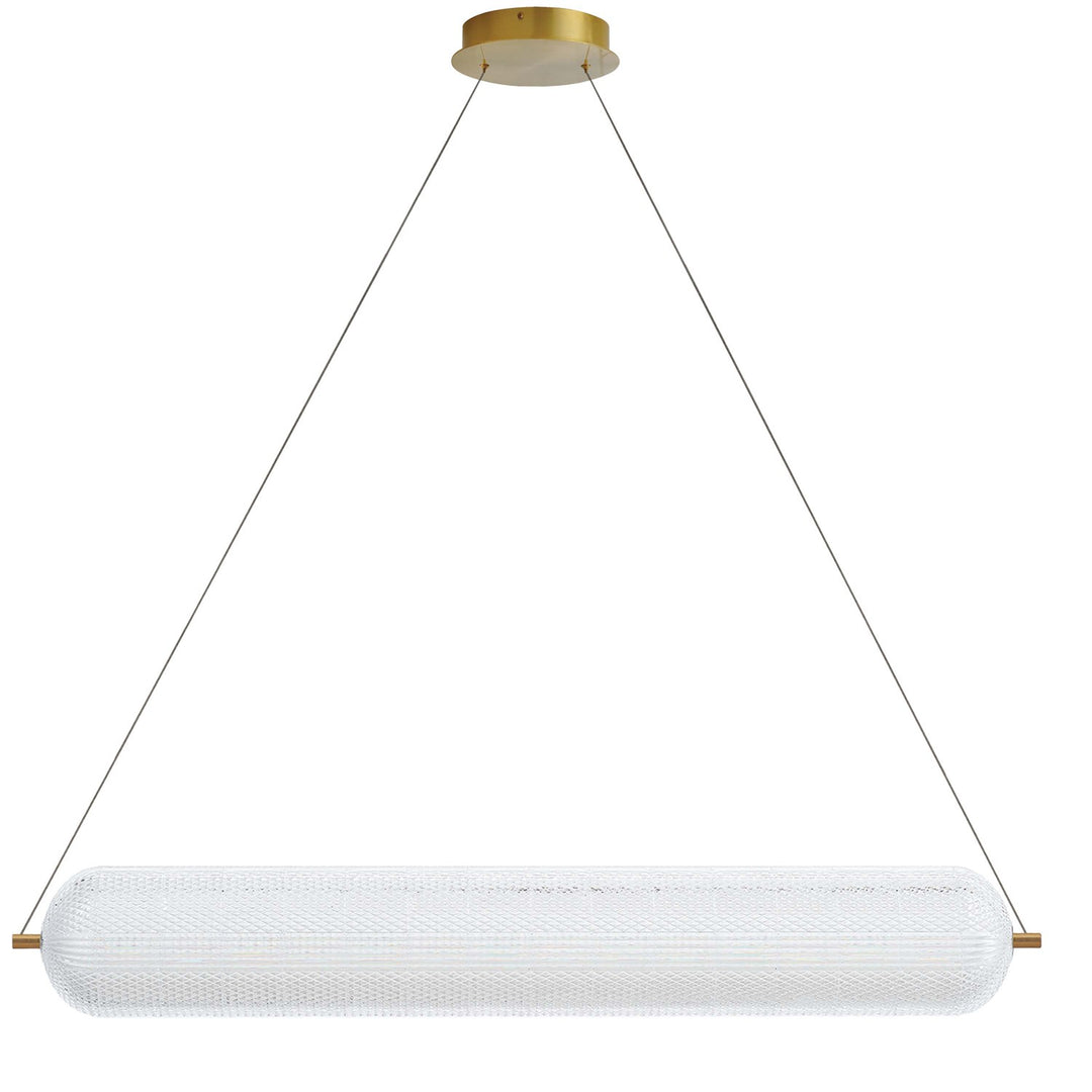 36W Horizontal Pendant Aged Brass With Clear Acrylic Diffuser by Dainolite