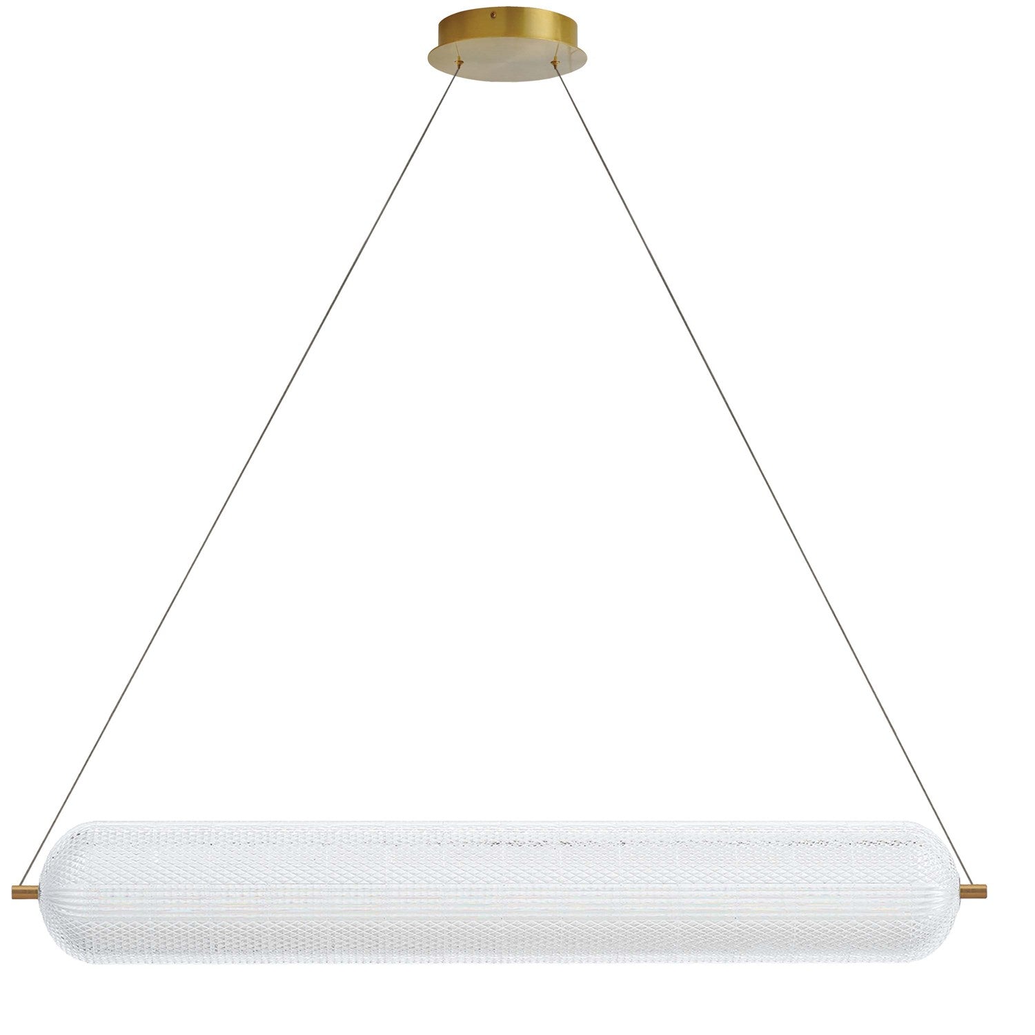 36W Horizontal Pendant Aged Brass With Clear Acrylic Diffuser by Dainolite
