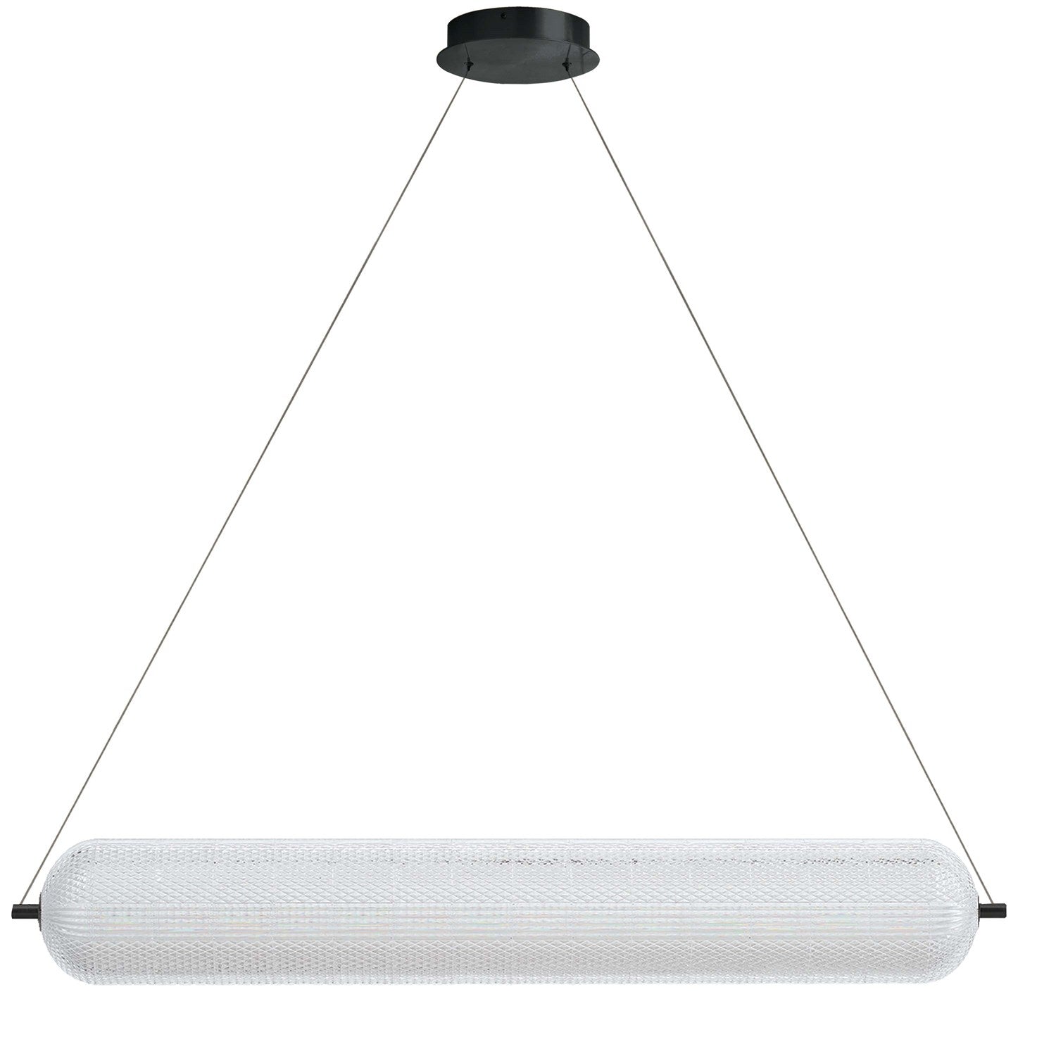 36W Horizontal Pendant Matte Black With Clear Acrylic Diffuser by Dainolite