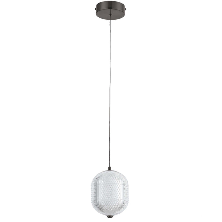 8.5W Pendant Matte Black With Clear Acrylic Diffuser by Dainolite