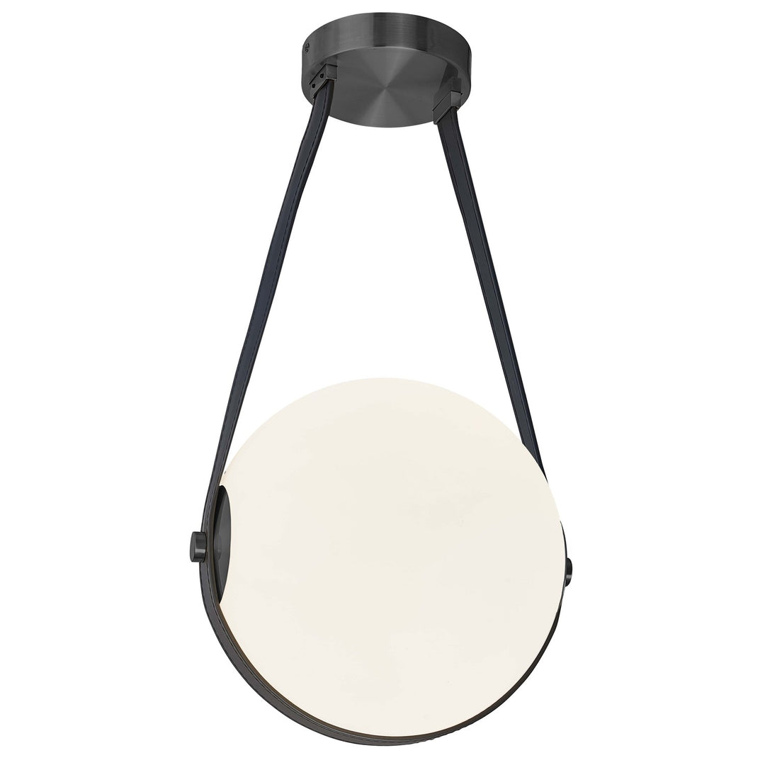 15W Pendant Matte Black With White Opal Glass by Dainolite