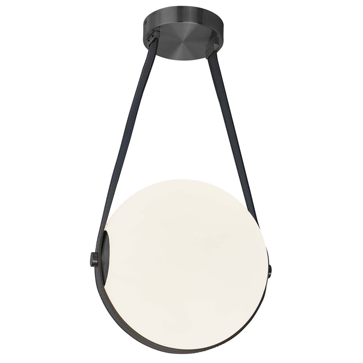 15W Pendant Matte Black With White Opal Glass by Dainolite