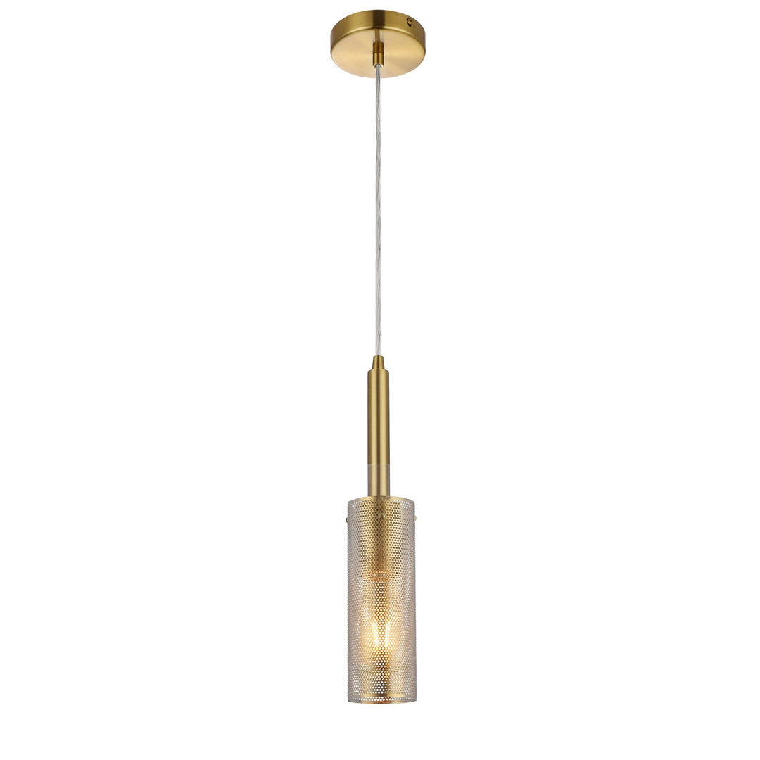 1 Light Pendant In Aged Brass by Dainolite