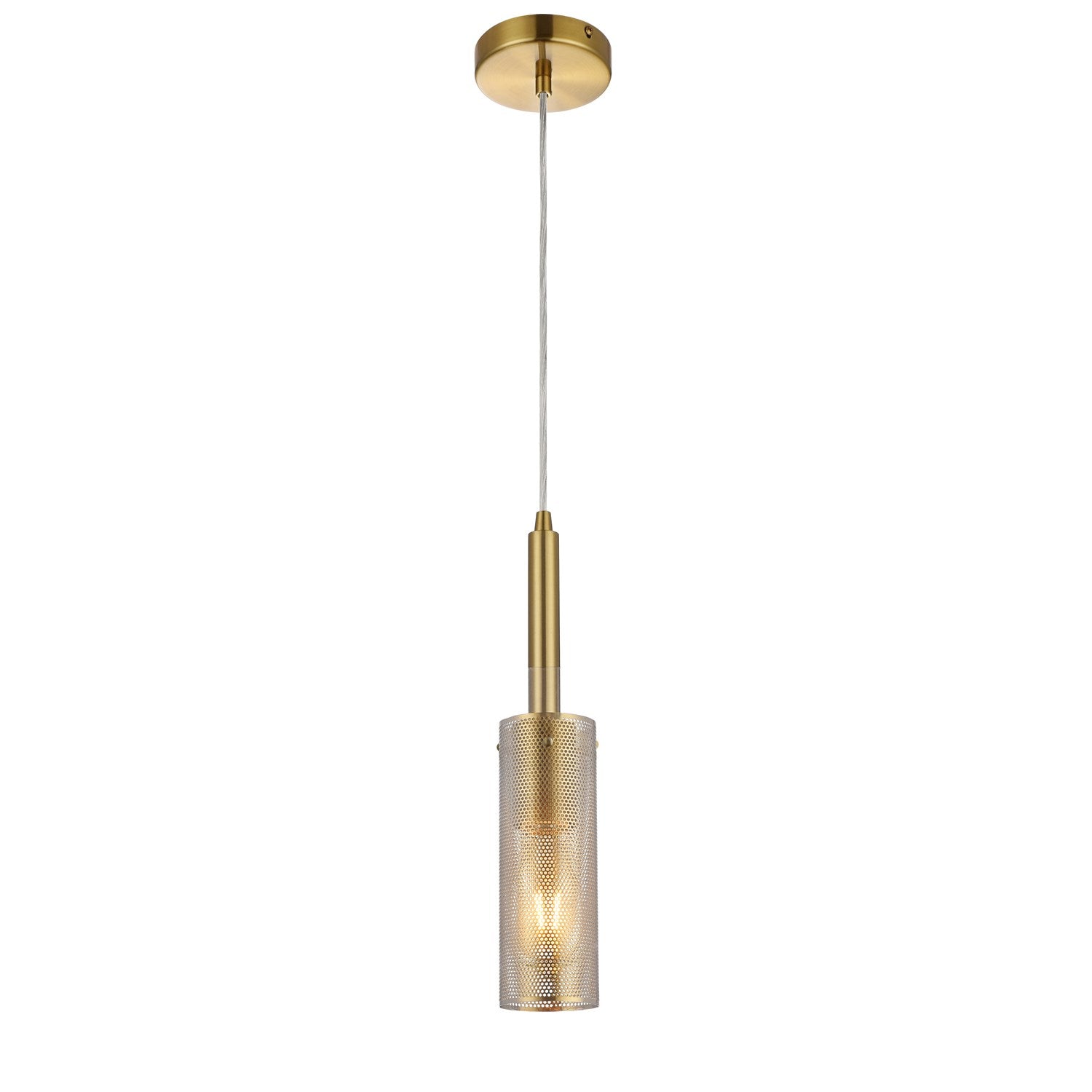 1 Light Pendant In Aged Brass by Dainolite