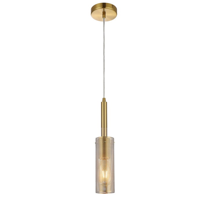 1 Light Pendant In Aged Brass by Dainolite