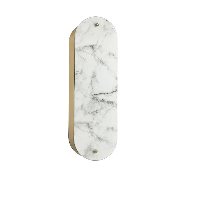 2 Light Wall Sconce In Aged Brass W/ Faux Alabaster Glass by Dainolite