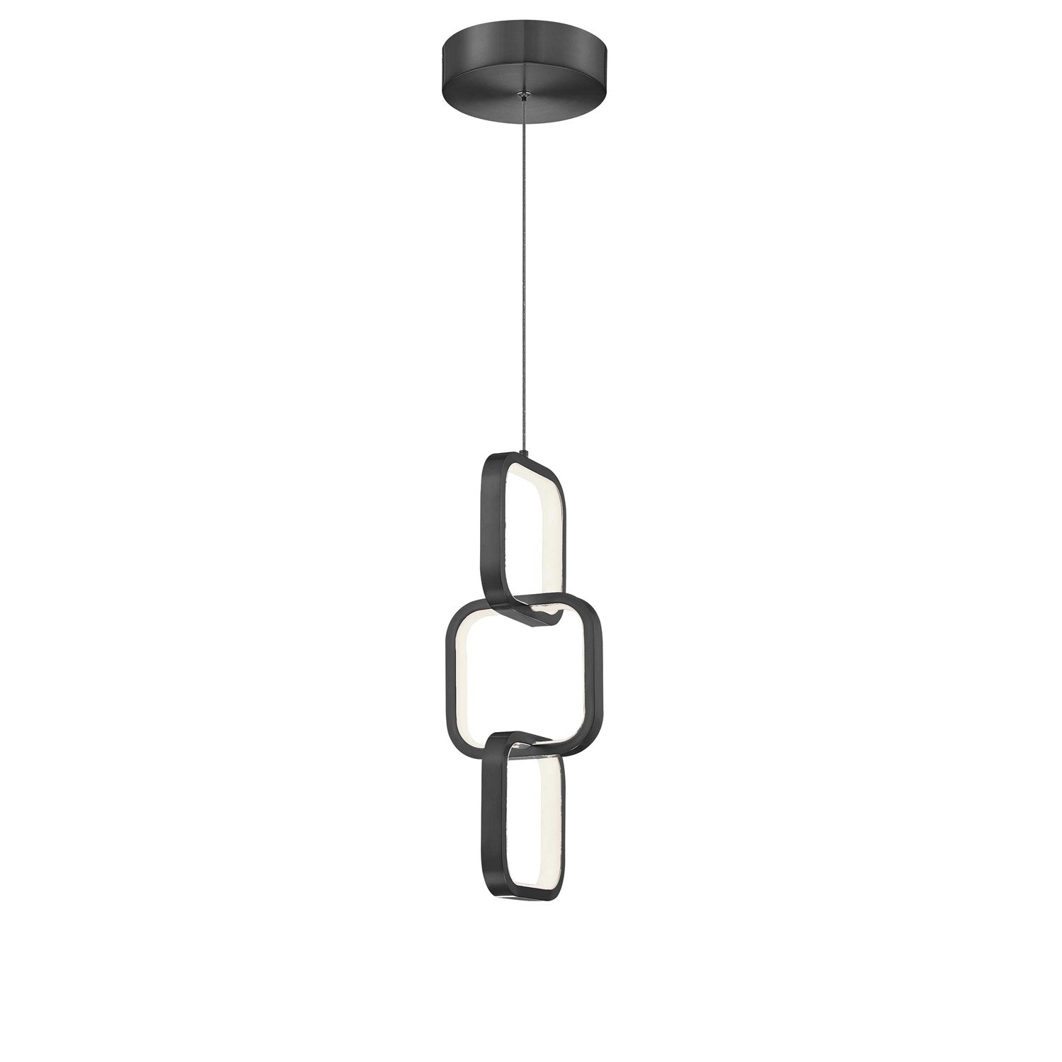 20W Pendant, Matte Black W/ White Silicone Diffuser by Dainolite