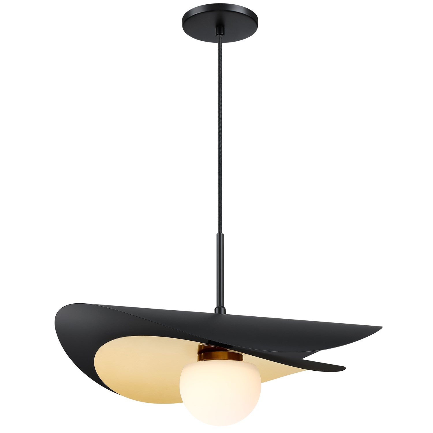 12W Led  Pendant Matte Black by Dainolite