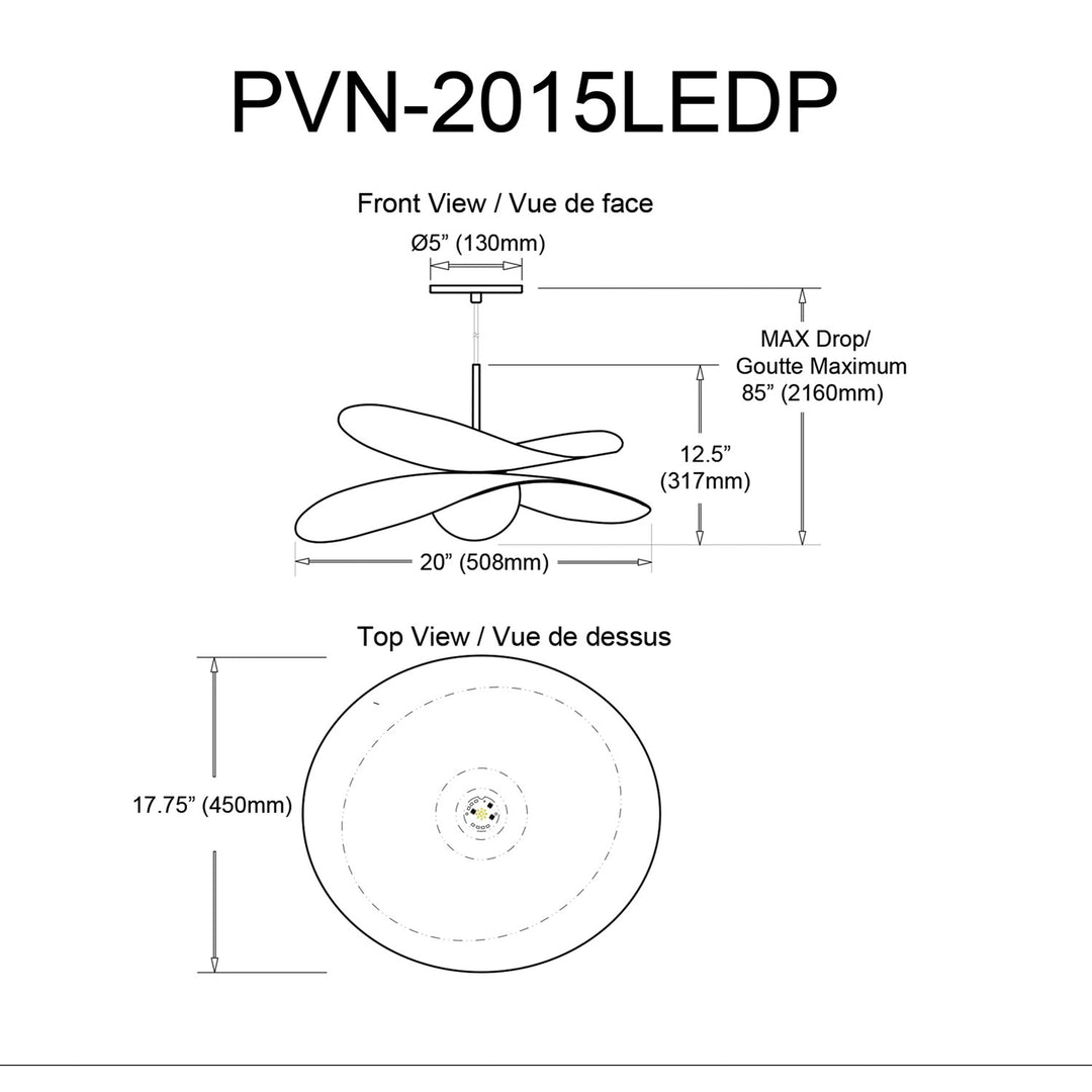 12W Led  Pendant Matte Black
