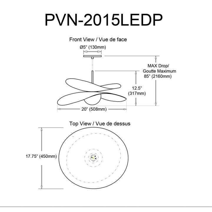 12W Led  Pendant Matte Black