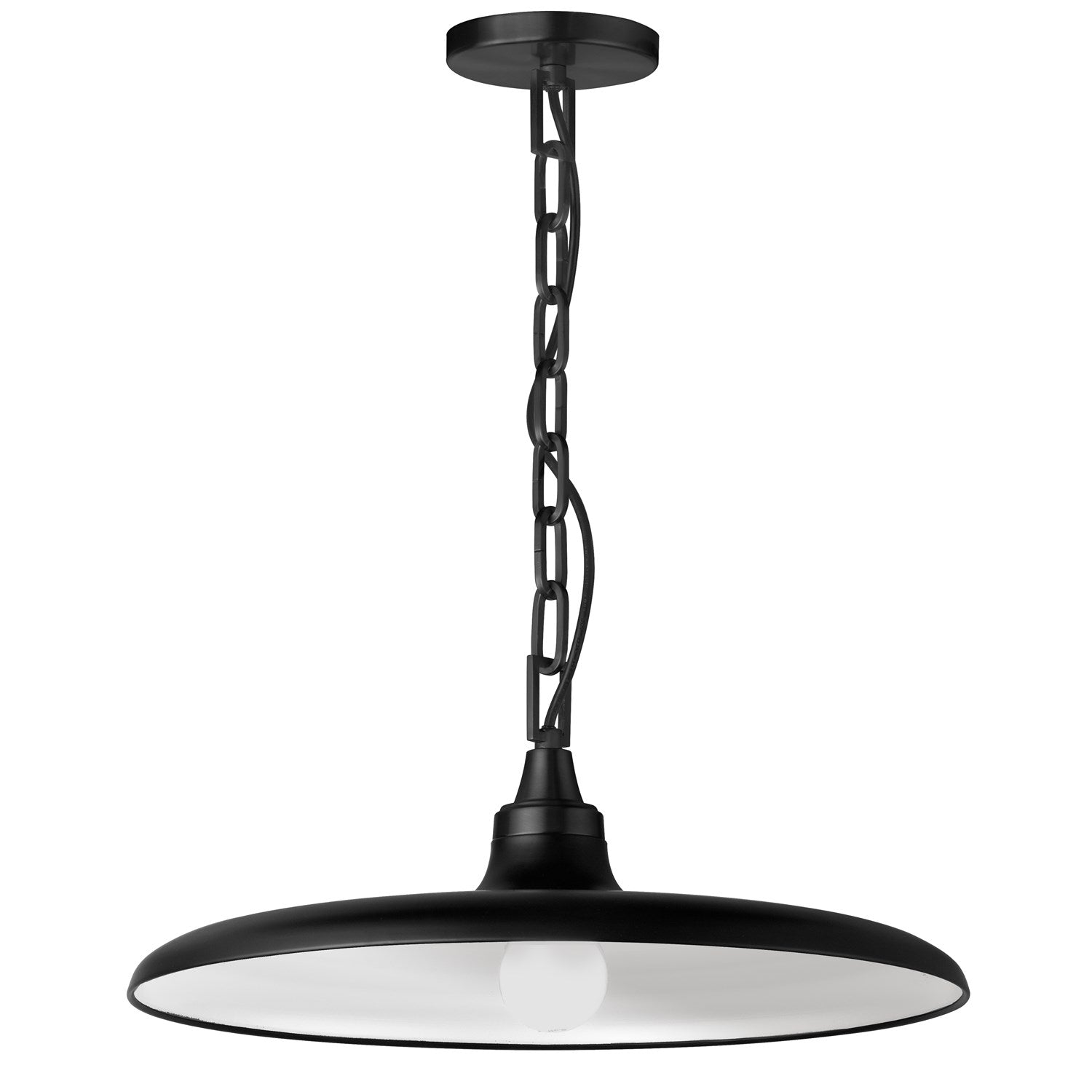 1 Light Incandescent Pendant Matte Black by Dainolite