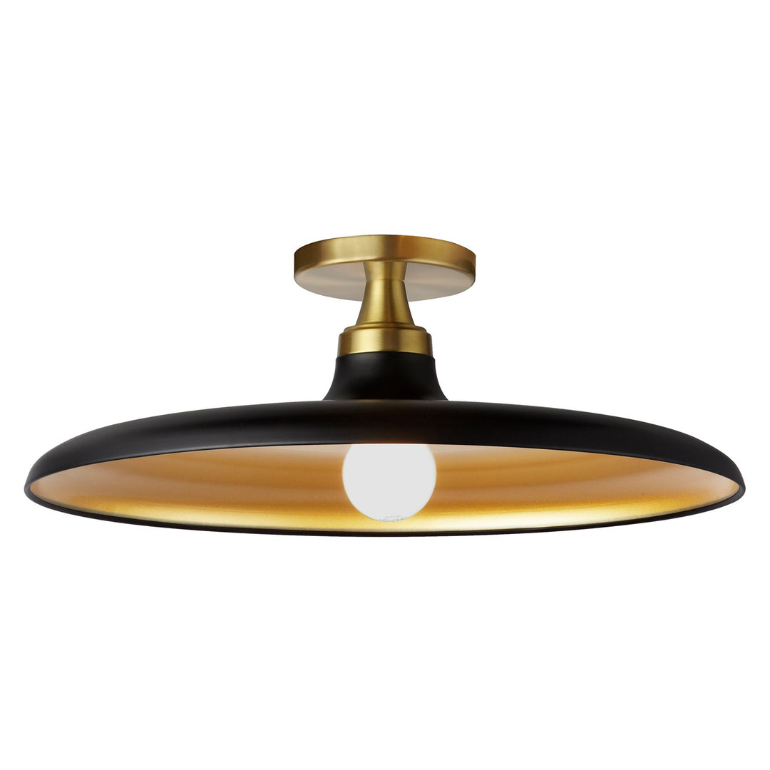 1 Light Semi-Flush Mount In Matte Black