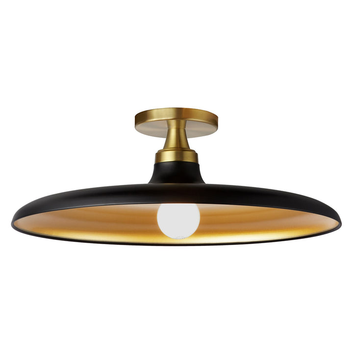 1 Light Semi-Flush Mount In Matte Black
