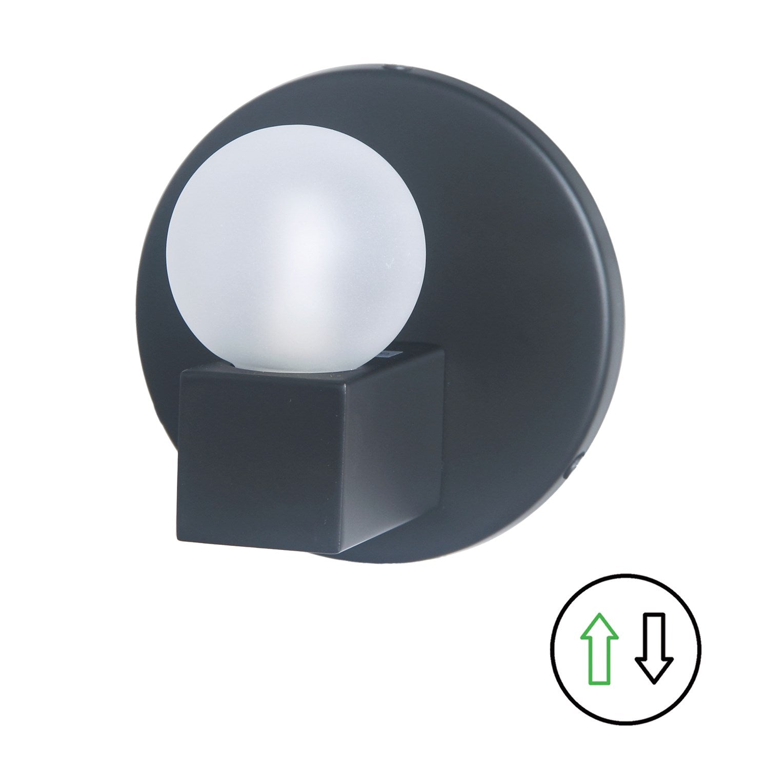 1 Light Matte Black Vanity W/ Frosted Glass by Dainolite