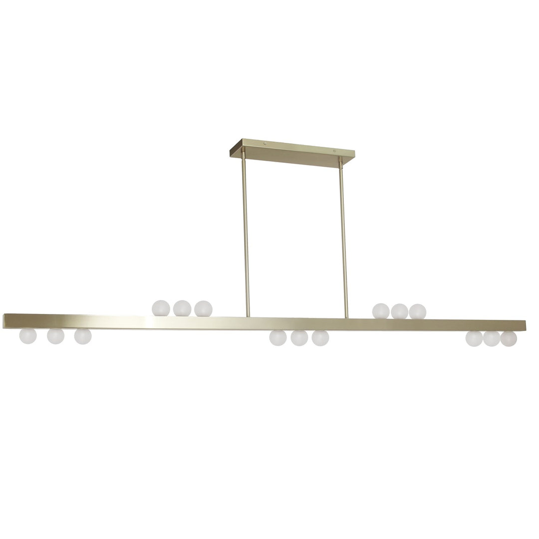 15 Light Horizontal Pendant In Aged Brass W/ Frosted Glass by Dainolite