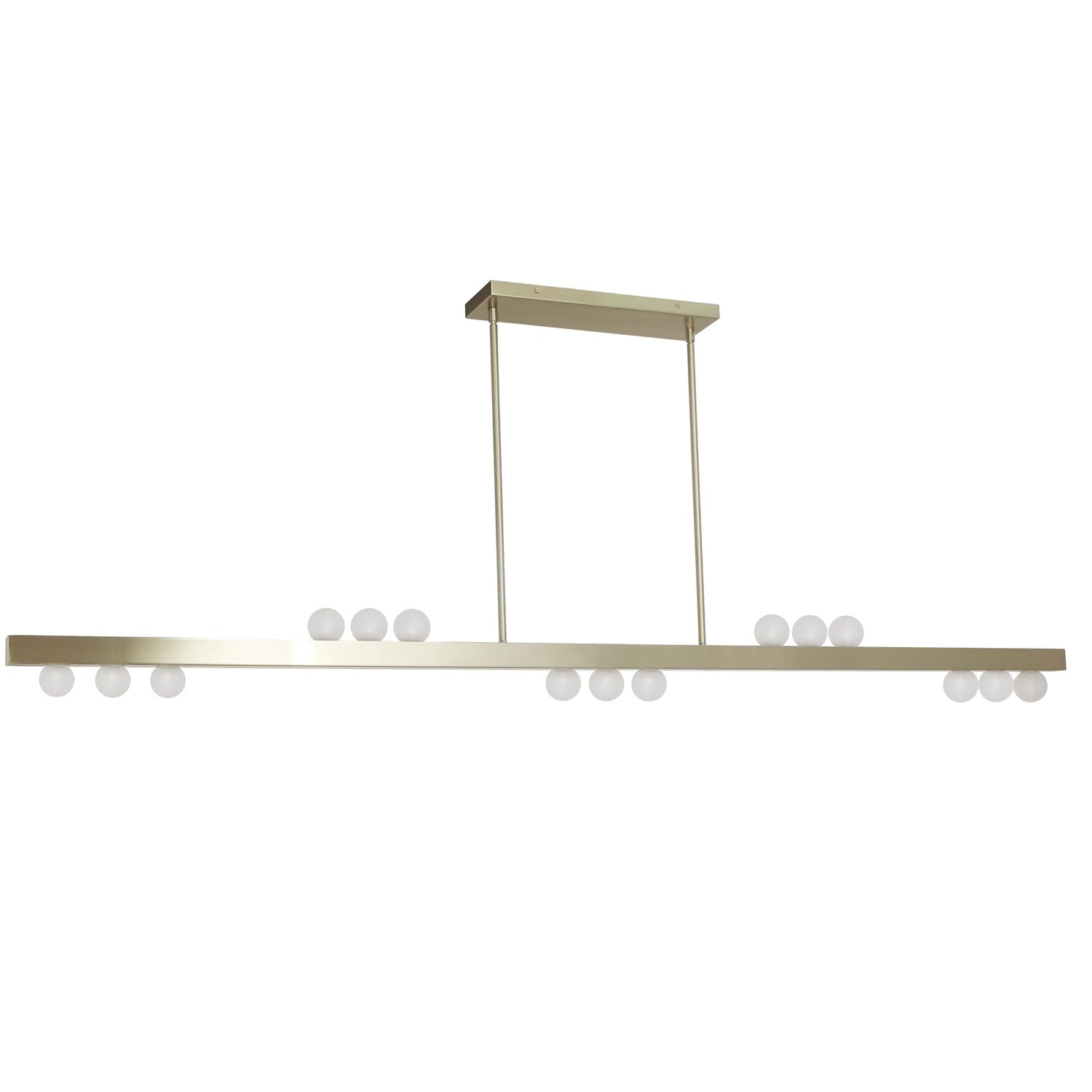 15 Light Horizontal Pendant In Aged Brass W/ Frosted Glass by Dainolite