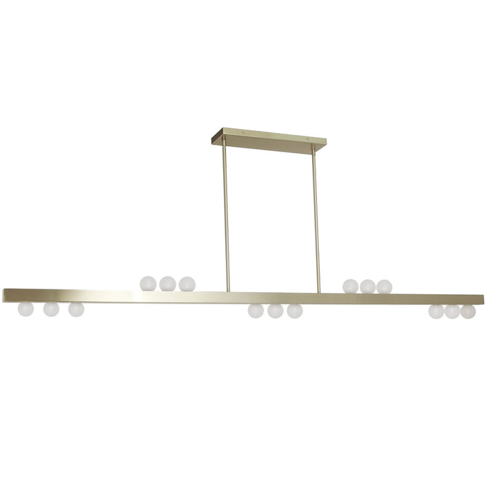 15 Light Horizontal Pendant In Aged Brass W/ Frosted Glass by Dainolite