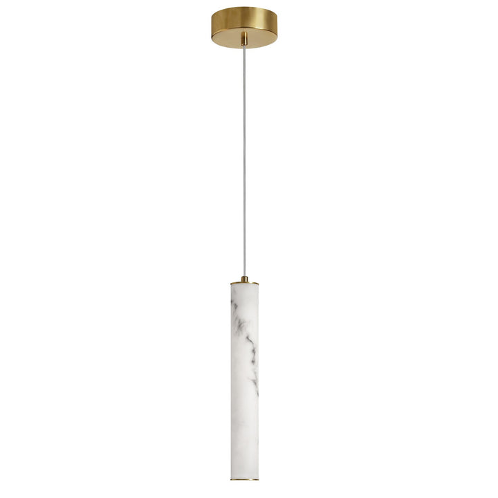 10W Pendant In Aged Brass W/ Alabaster Diffuser by Dainolite