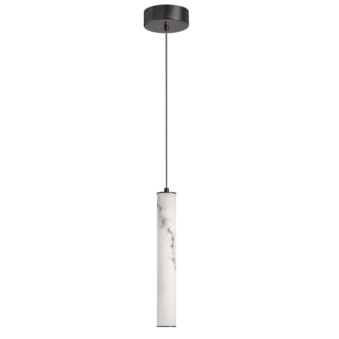 10W Pendant In Matte Black W/ Alabaster Diffuser by Dainolite