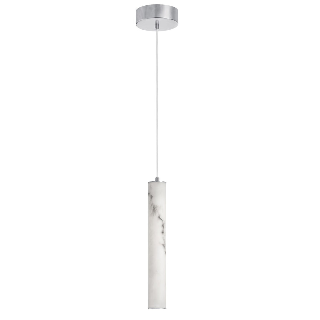 10W Pendant In Polished Chrome W/ Alabaster Diffuser by Dainolite