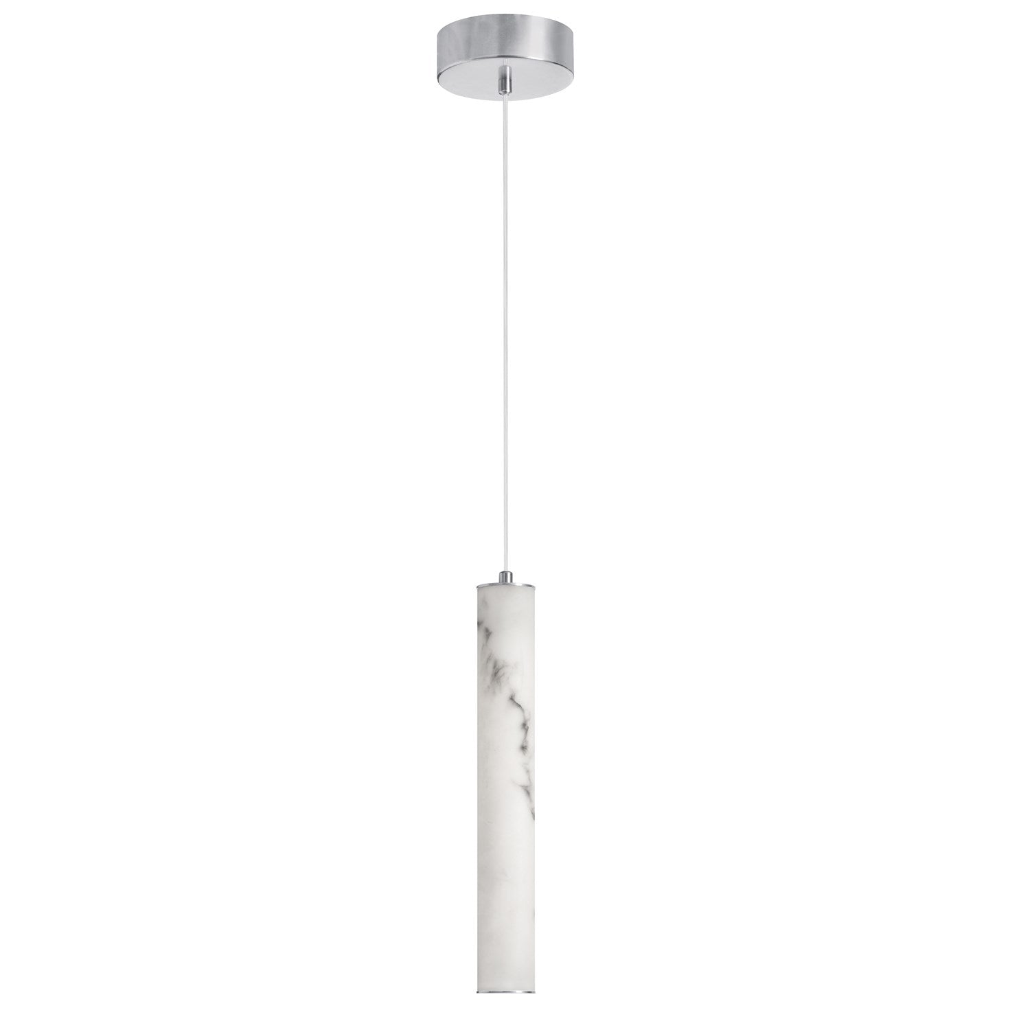 10W Pendant In Polished Chrome W/ Alabaster Diffuser by Dainolite