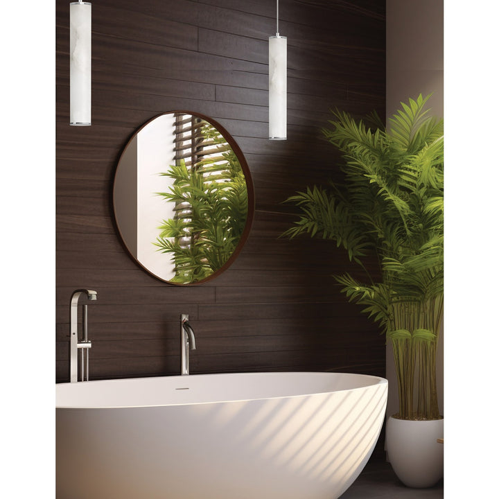 10W Pendant In Polished Chrome W/ Alabaster Diffuser