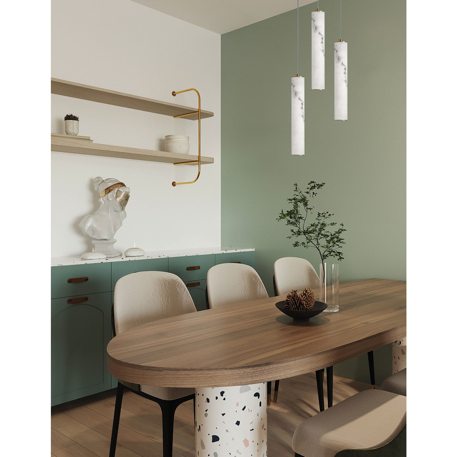 30W Pendant In Aged Brass