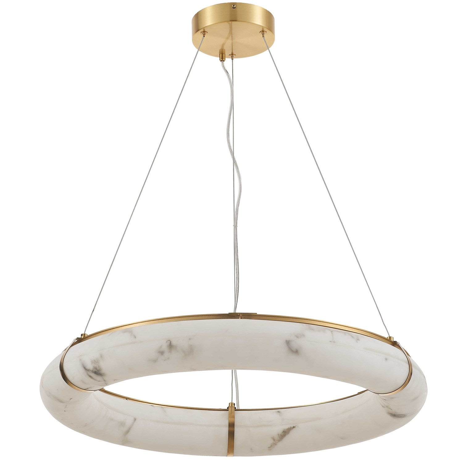 63W Aged Brass Pendant W/ Faux Alabaster by Dainolite