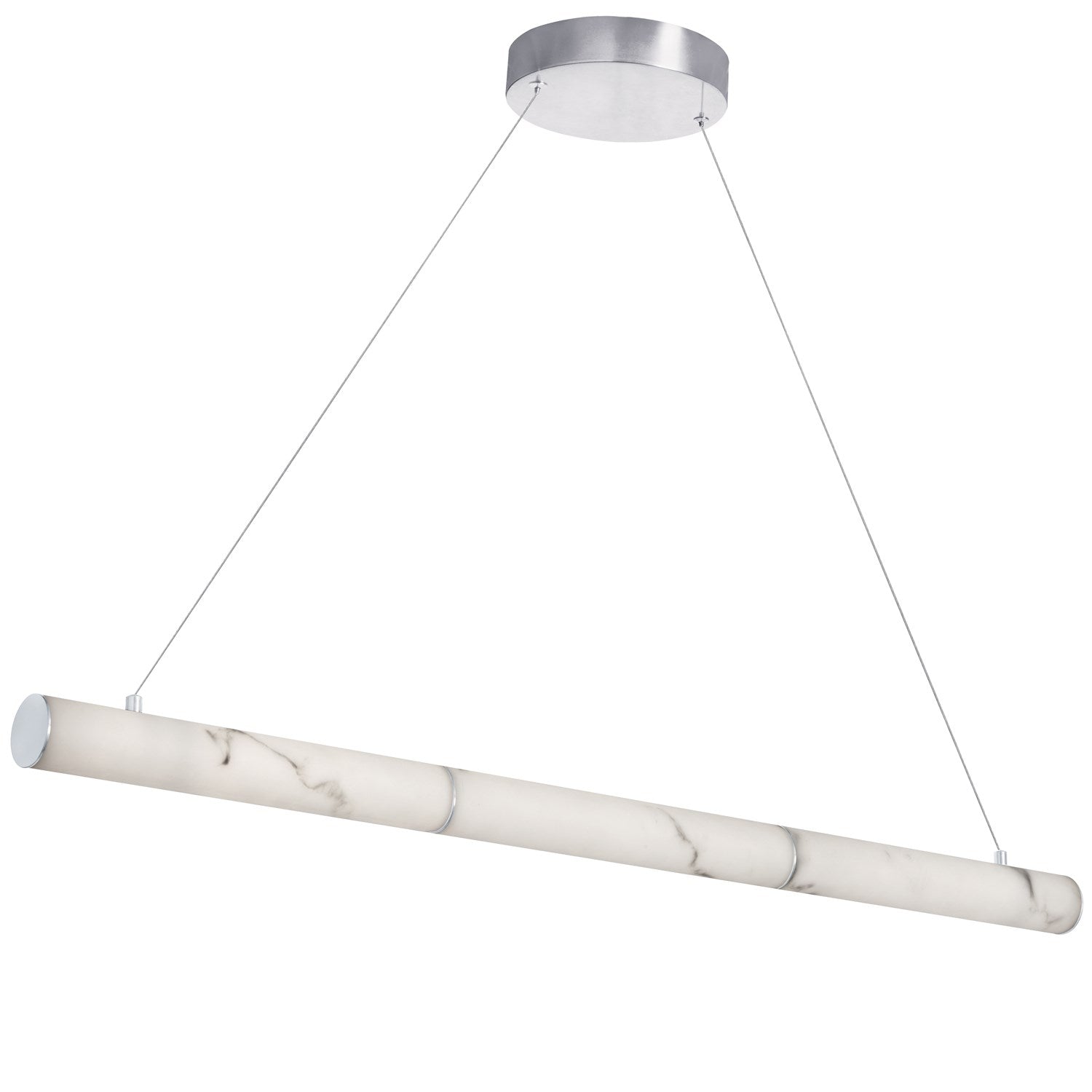30W Polished Chrome Horizontal Pendant W/ Alabaster Diffuser by Dainolite