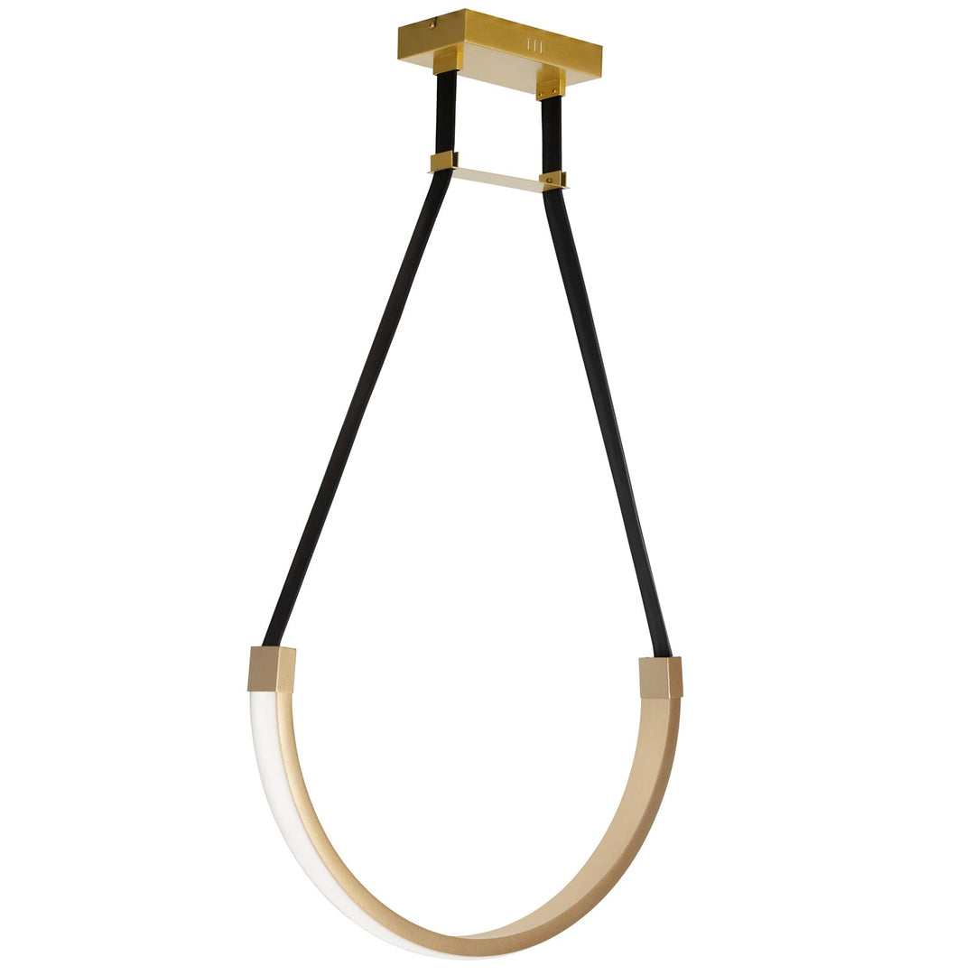 30W Pendant Aged Brass With White Silicone Diffuser by Dainolite