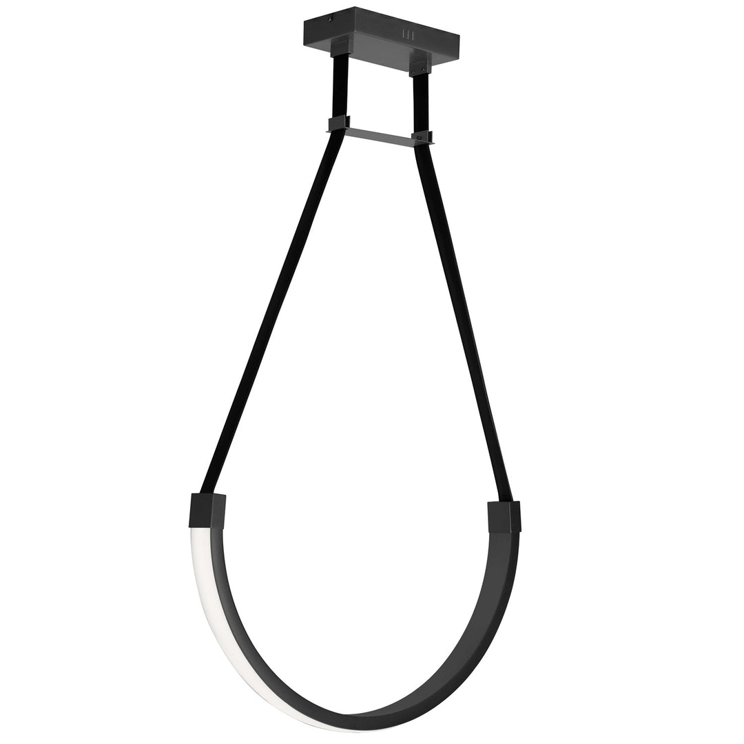 30W Pendant Matte Black With White Silicone Diffuser by Dainolite