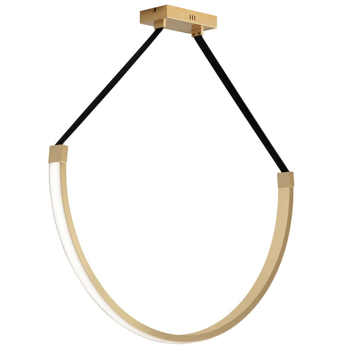 50W Pendant Aged Brass With White Silicone Diffuser by Dainolite