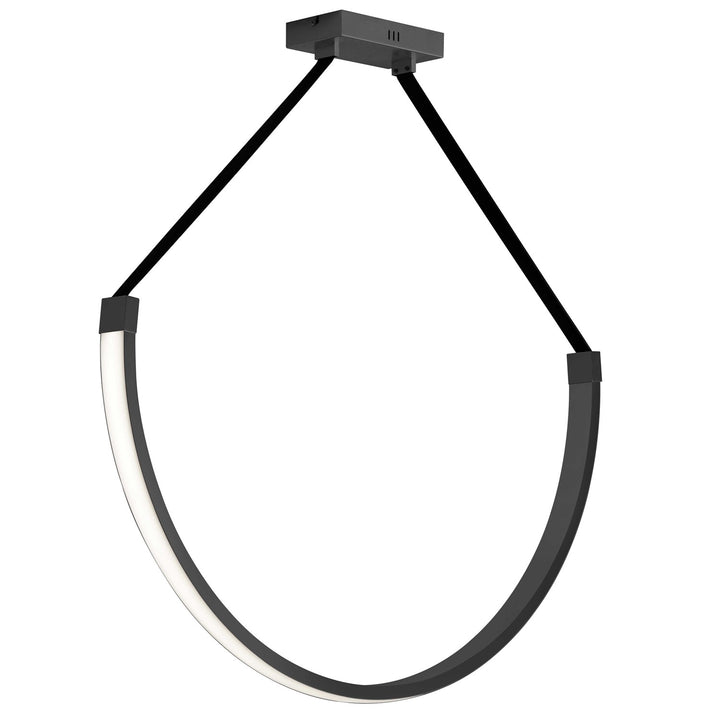 50W Pendant Matte Black With White Silicone Diffuser by Dainolite
